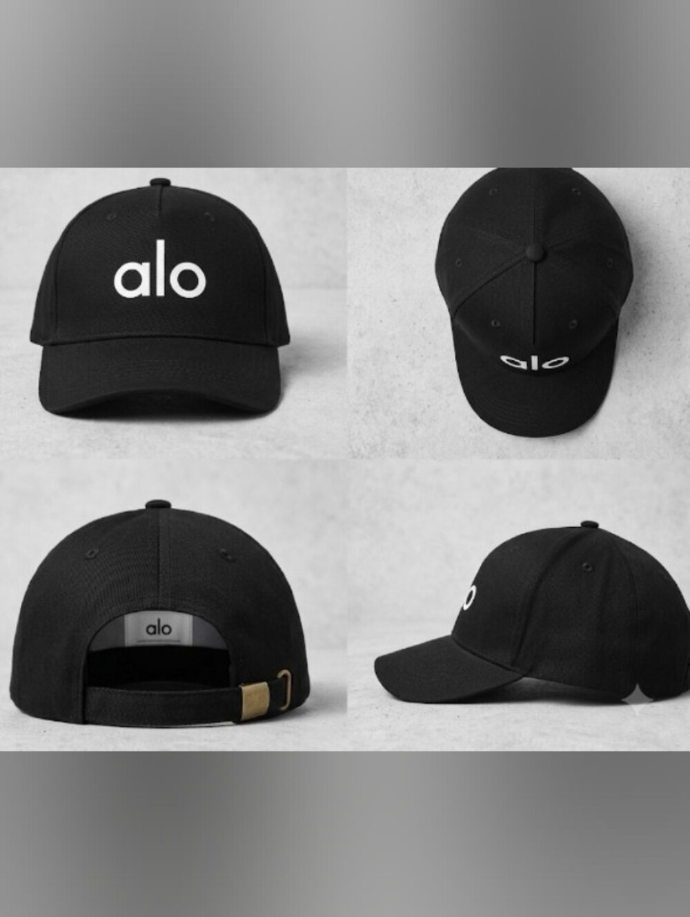 Black ALO "Off Duty" Yoga Logo Baseball Cap (Free Size)